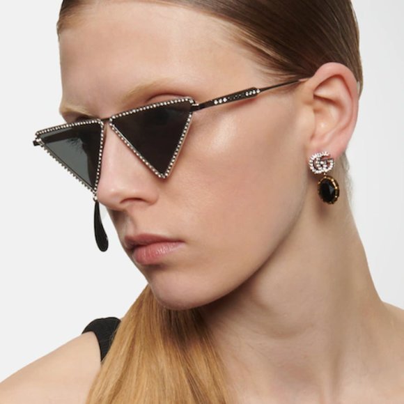 NWT GUCCI GG1252S - 001 CRYSTAL EMBELLISHED Sunglasses - Picture 1 of 13